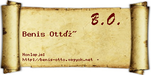 Benis Ottó névjegykártya